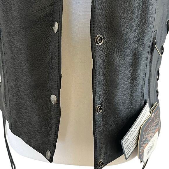 Milwaukee Leather Women's Vest Stud and Wings Size S Black Purple Moto NWT Biker - Picture 2 of 14